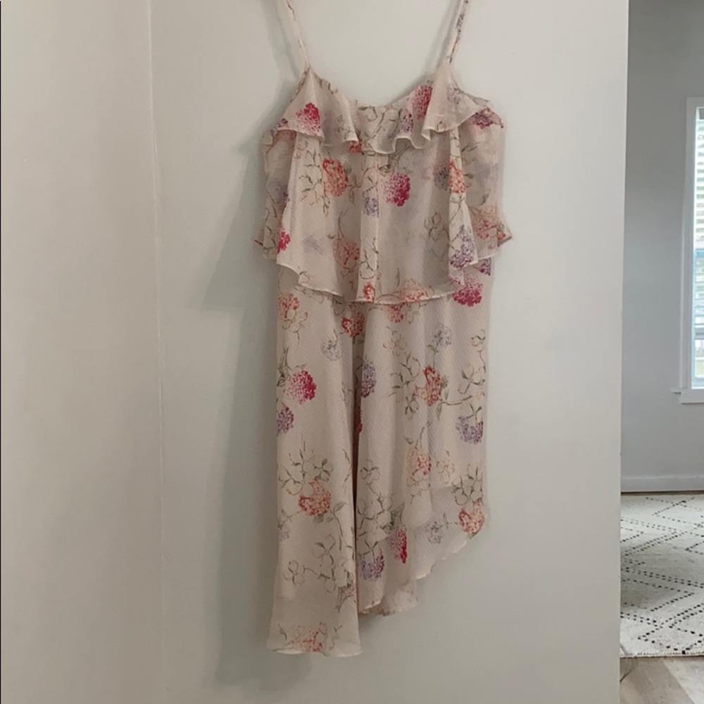 a new day | Floral sleeveless ruffle dress